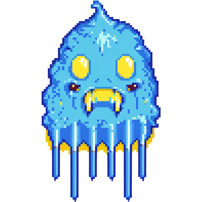 blue slime monster dripping goo emoji