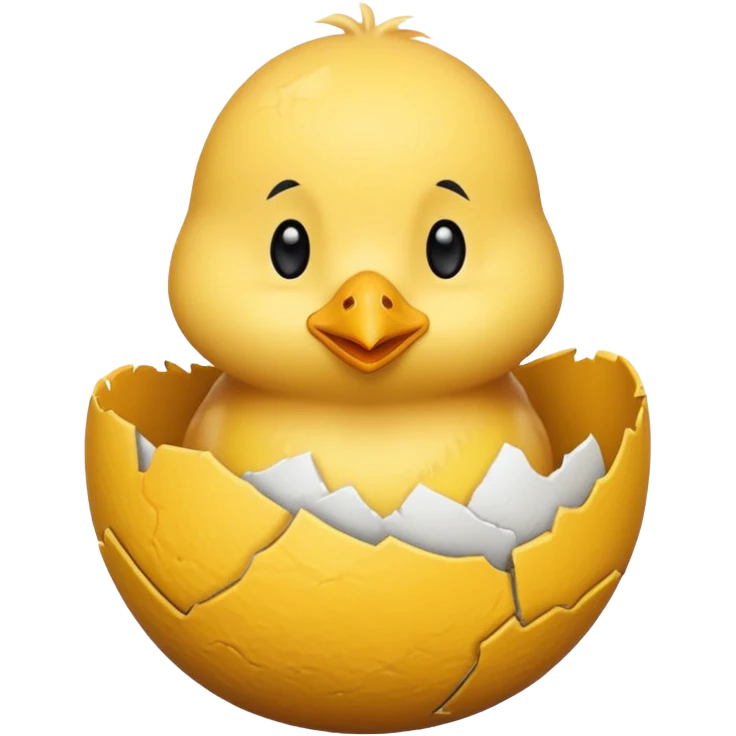 cartoon chick sitting inside a cracked eggshell emoji