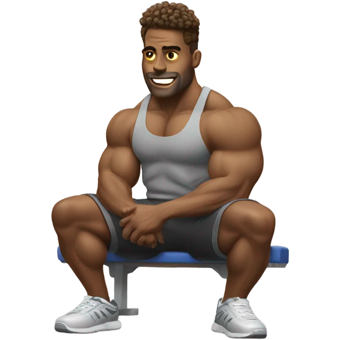 Jacked guy benching emoji