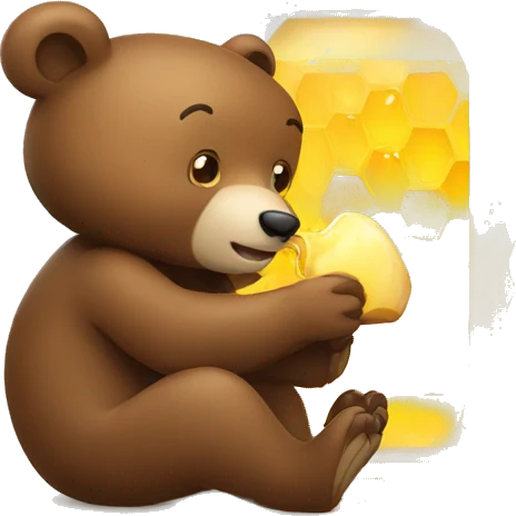 bear eats honey from jar emoji