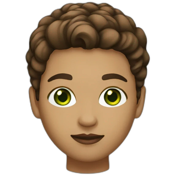 lightskin designer with green eyes short brown hair emoji