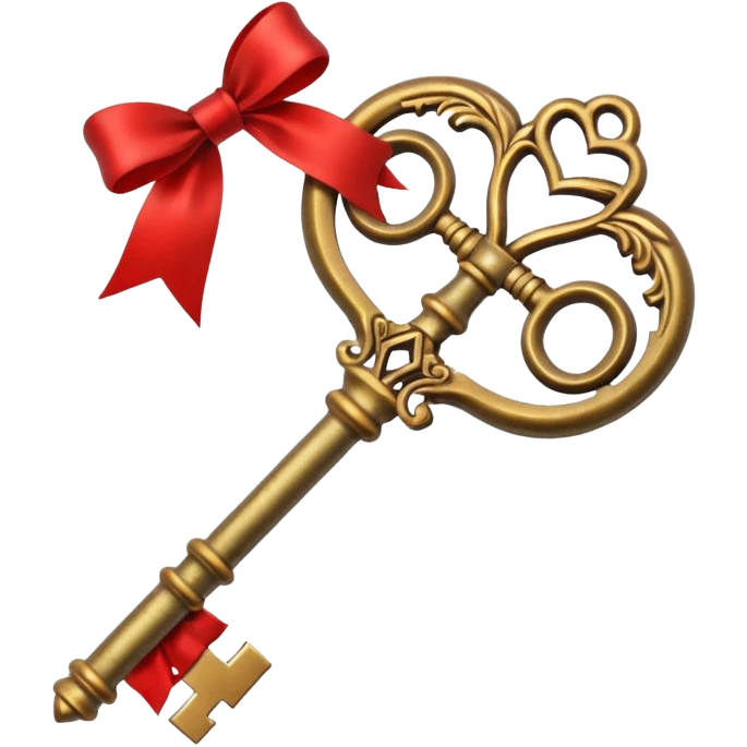 Christmas magic key with red ribbon emoji