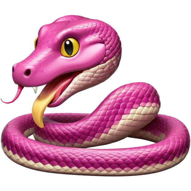 Pink snake eating a snack emoji