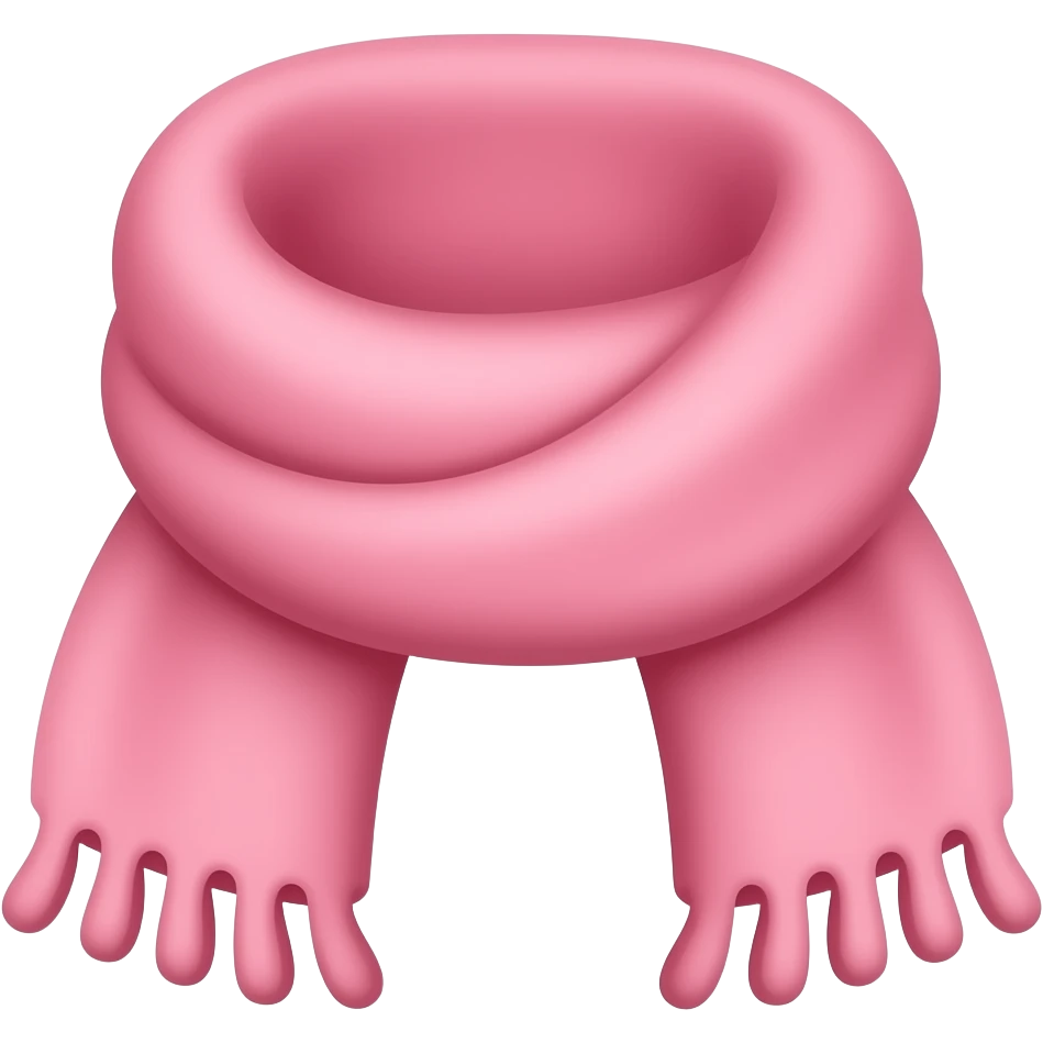 thick black outline, pink scarf emoji, thick black outline, simple cartoon emoji