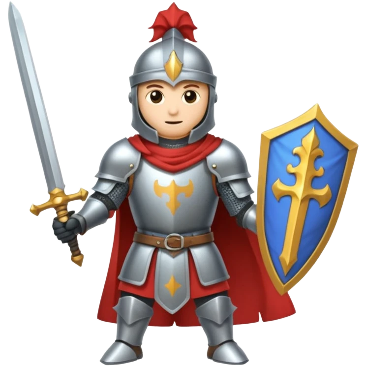 Battle mage: a knight in armor wielding both sword and magic emoji