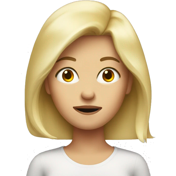 Blonde lady mad emoji