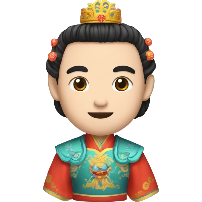 a man character with peking Opera tiara，ancient person chinese emoji
