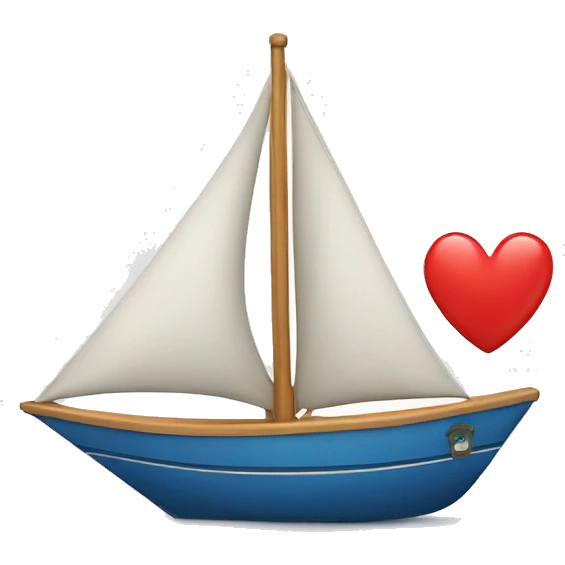 sailboat with heart on sail emoji