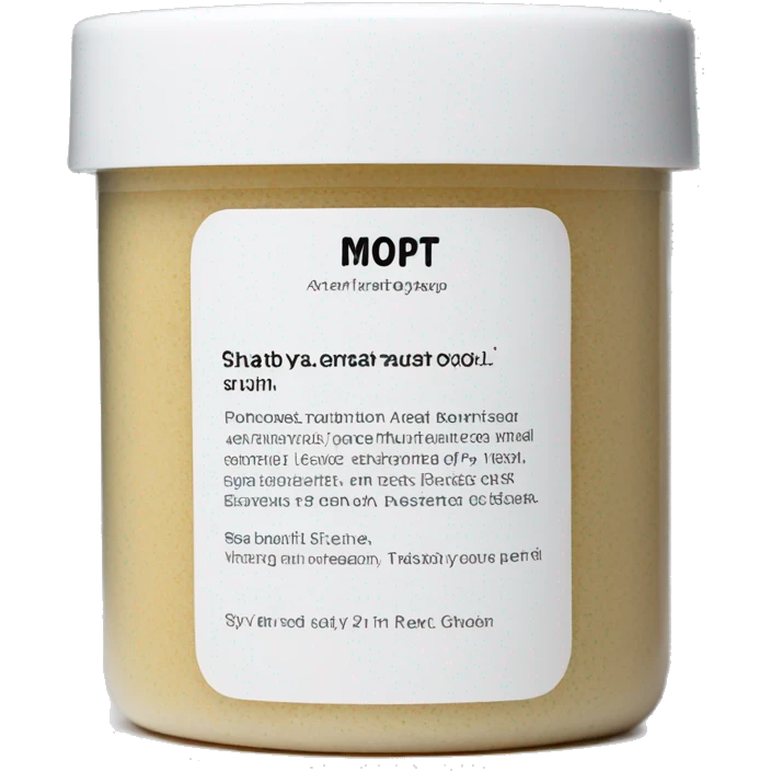 body scrub pot with label emoji