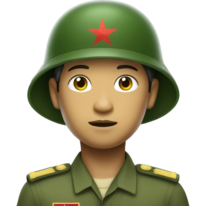 North Vietnamese soldier wearing a Pith helmet and a green uniform  emoji