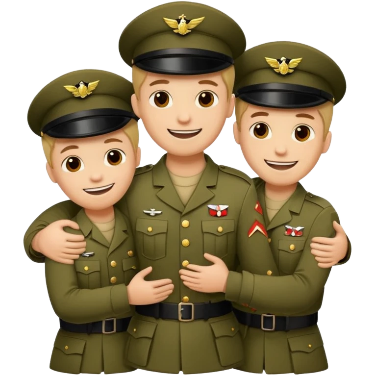 Soldados dando un abrazo de fraternidad emoji
