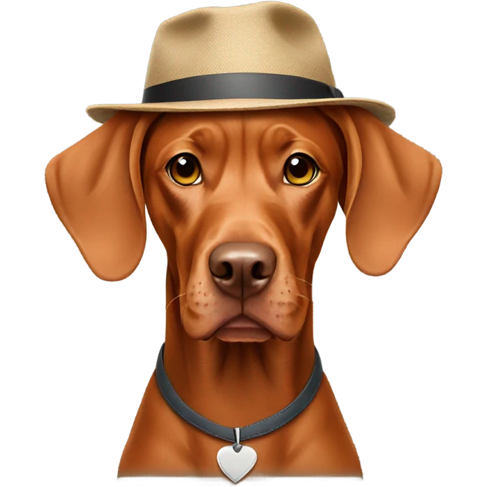 Vizsla wearing a hat emoji
