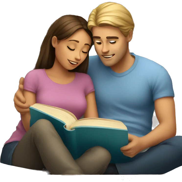 reading book date a guy and a girl emoji