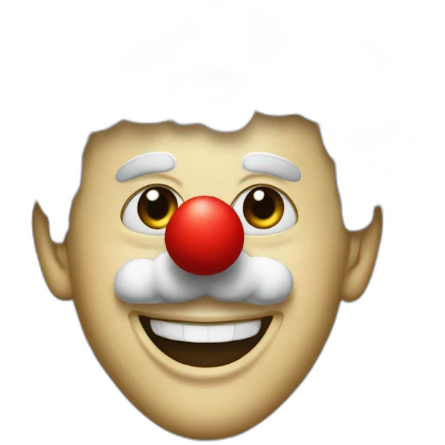 macron with a clown face emoji
