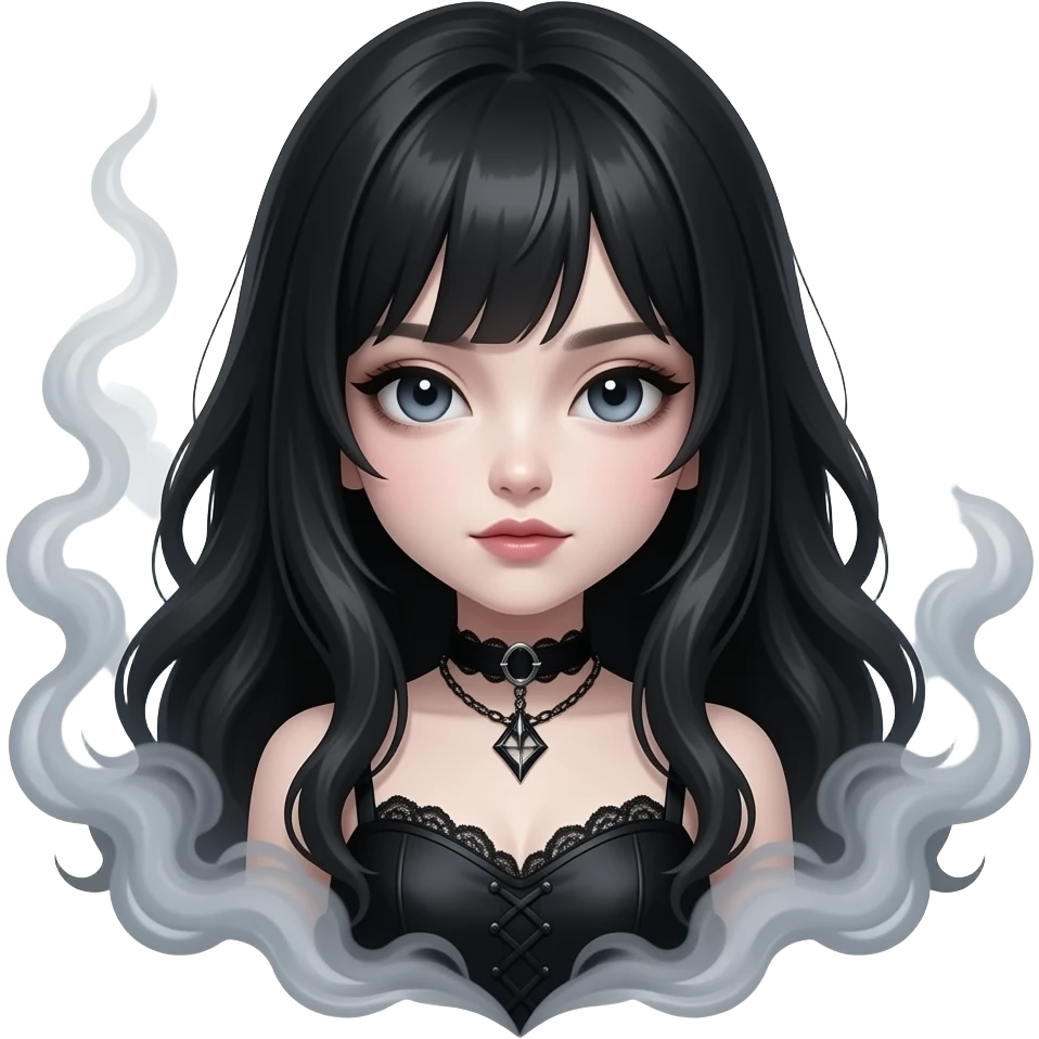 gothic girl smoke emoji