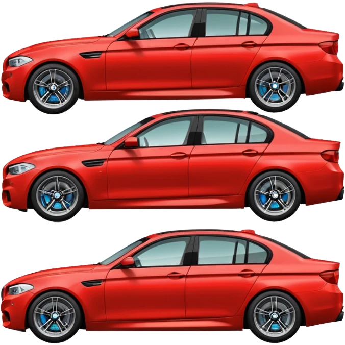 black BMW F10 M5 side view, simple and rounded, cartoonish, in the style of the red car iOS emoji emoji