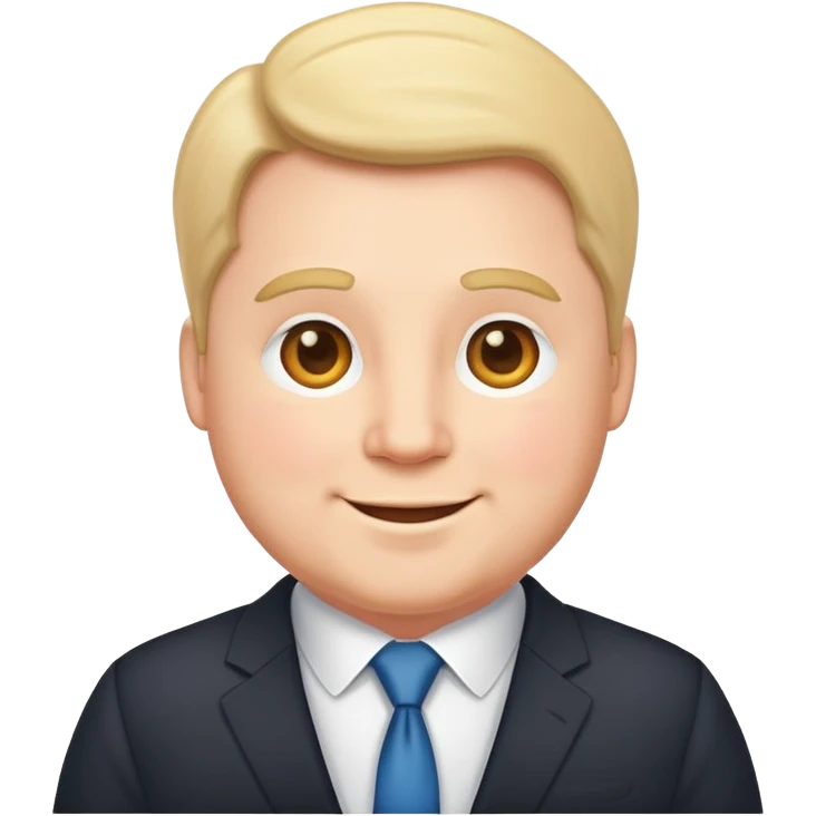 happy plump white man in suit emoji
