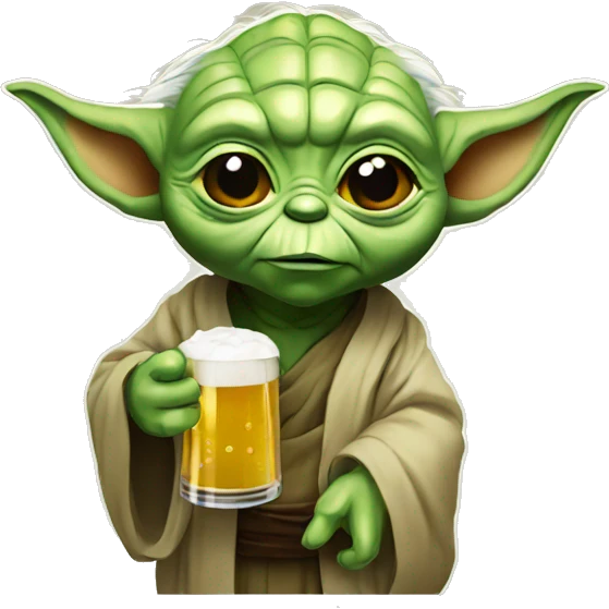 Yoda who drink a beer  emoji