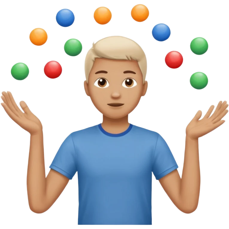 person mimicking juggling but without the balls emoji