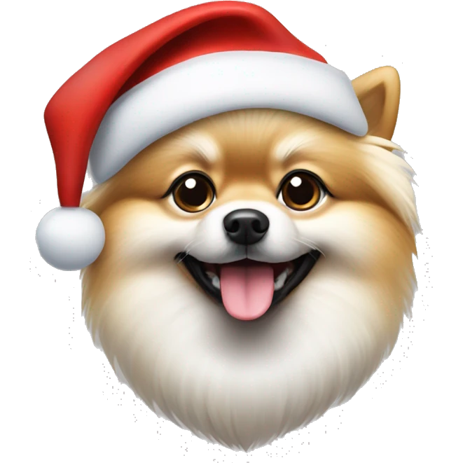 Dog The Finnish Pomeranian wearing Santa’s hat emoji
