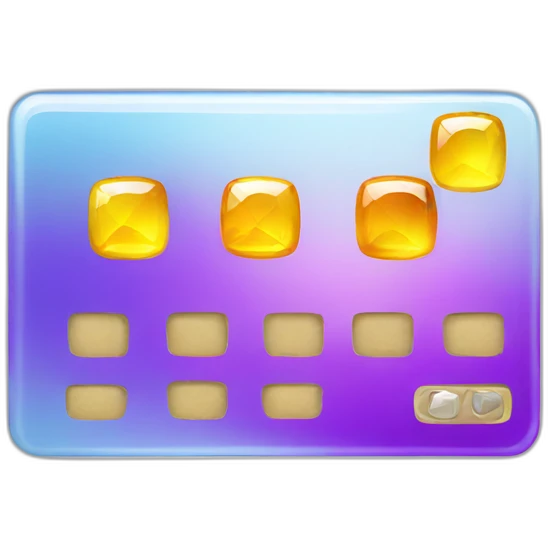 Glass credit card with gems emoji