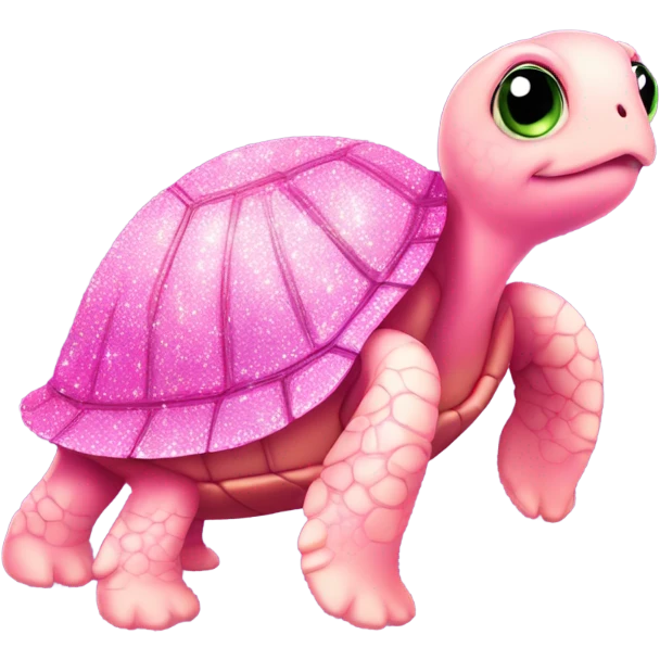 Pink full body turtle with glitter  emoji