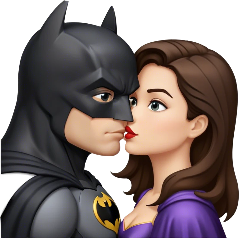 Batman kissing a brunette tte  emoji
