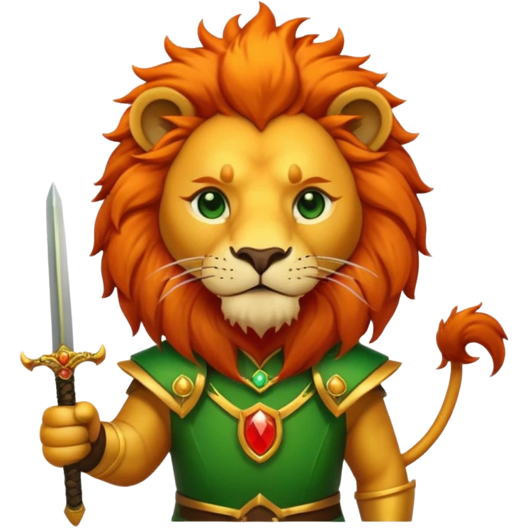 A lion with a sword and the sun on top of it and on the top green and bottom red glage emoji