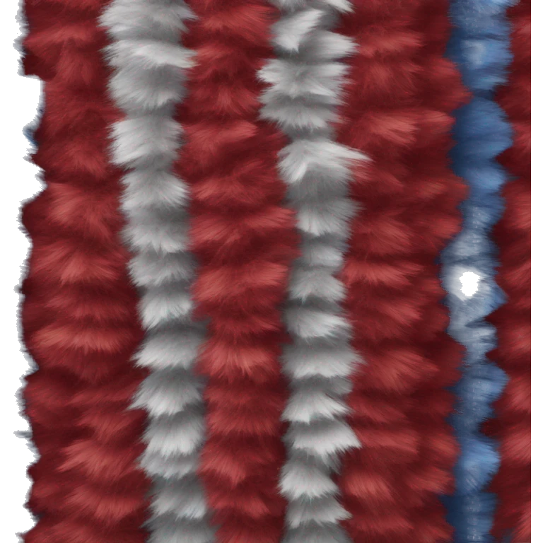 Single pom pom in the colors red, silver, and blue emoji