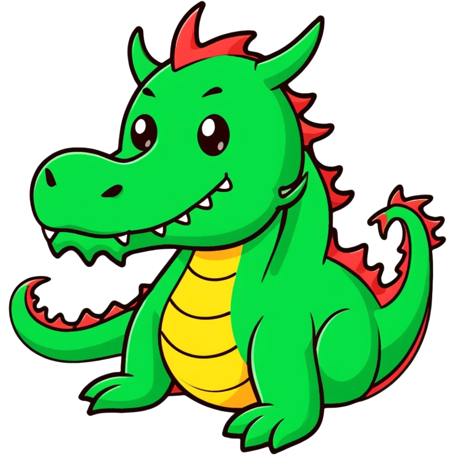 three-headed dragon Gorynych cartoonish sticker style emoji