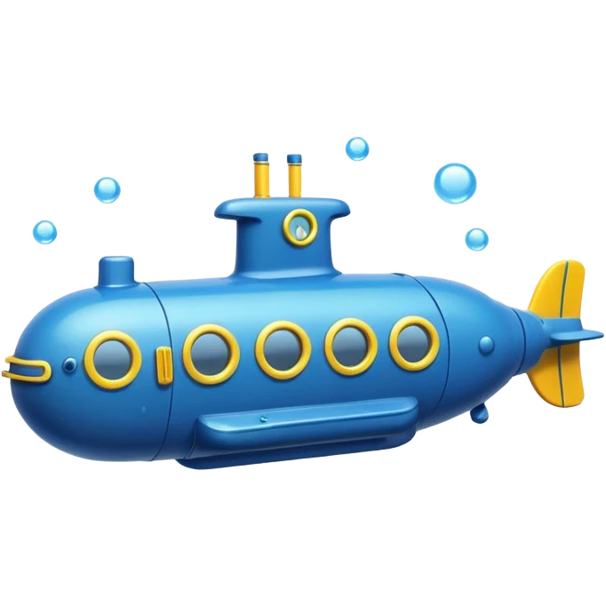 blue mini single submarine in cartoon  emoji
