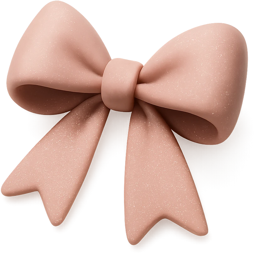 Sparkly bow pink emoji