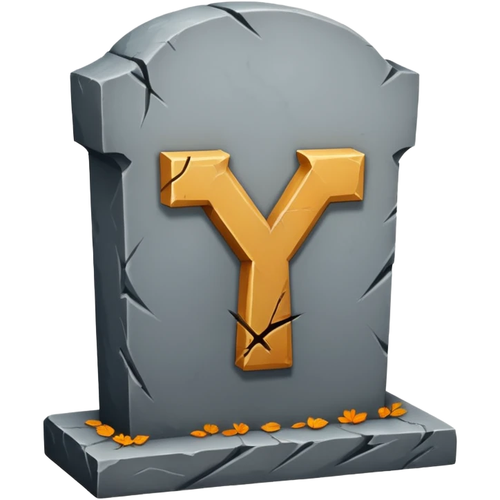 The letter 'Y' on a grave, no background emoji