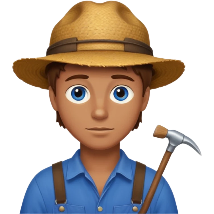 CREATE ME A NICE FARMER BOY BROWN HAIR TANNED SKIN AND BLUE EYES emoji