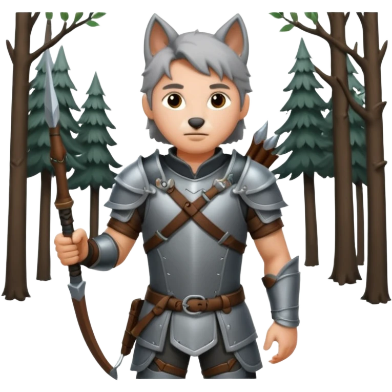 un archer avec un loup emoji