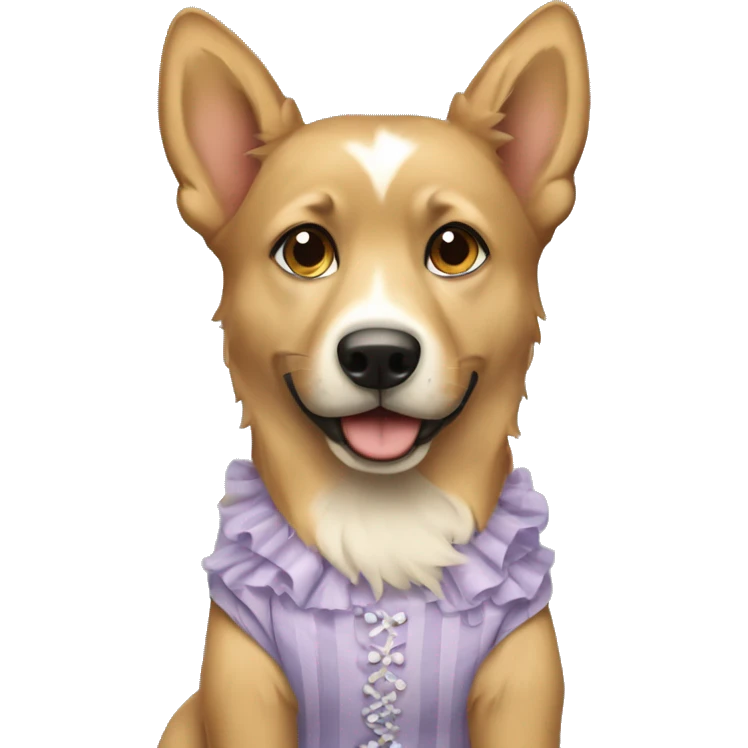 A 🐕 wearing a dress emoji