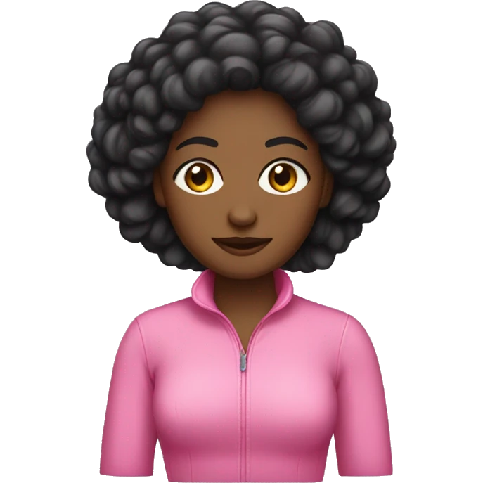 Mujer pelo negro con ropa rosa emoji