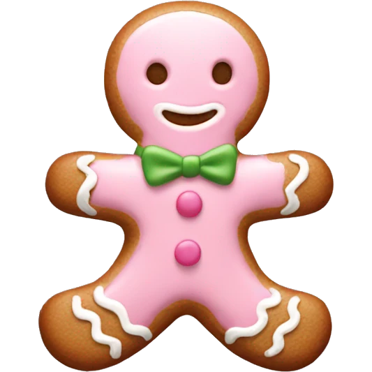 light pink gingerbread man emoji