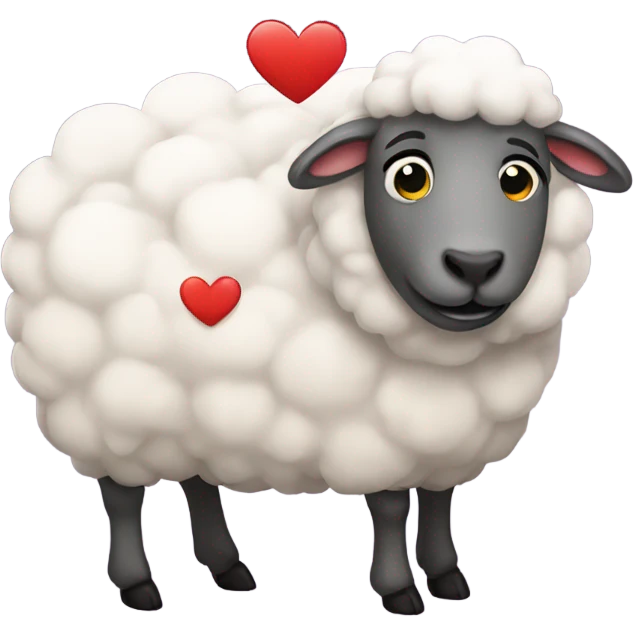 Sheep being in love emoji