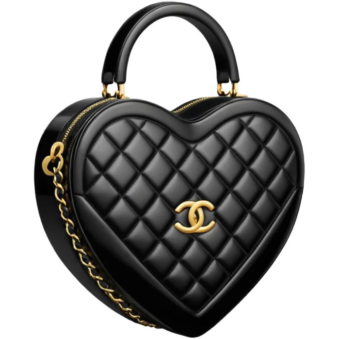chanel heart shape bag black color bag emoji