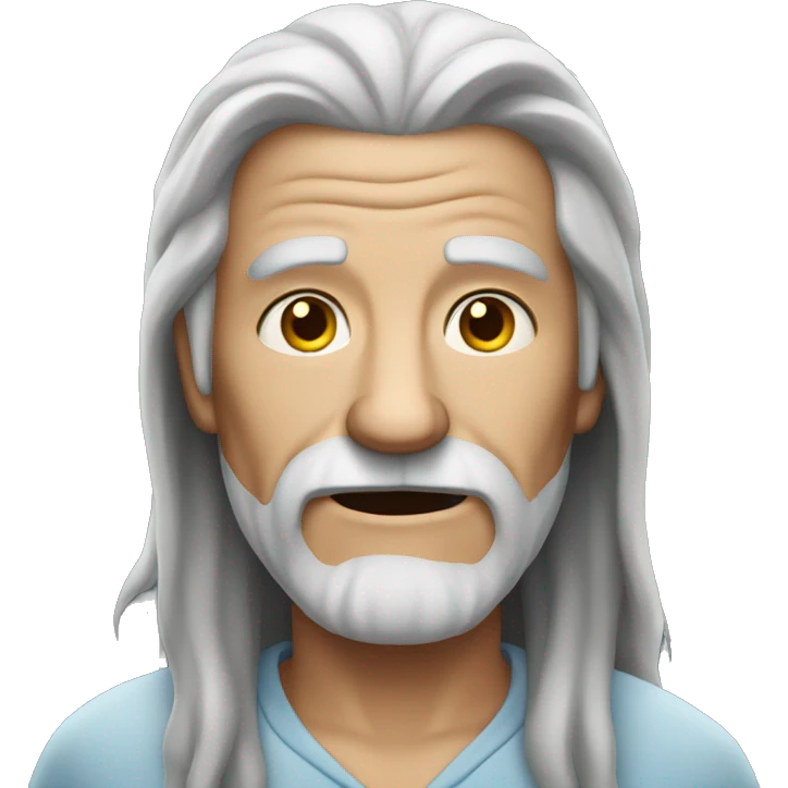 Old man with long hair and a bad knee emoji