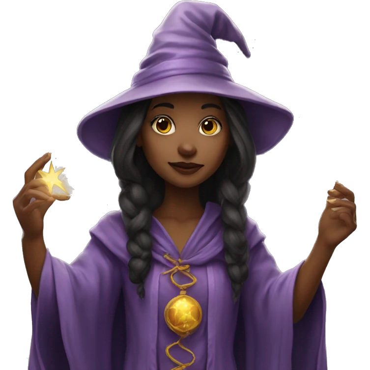 Girl Wizard magic tarot emoji