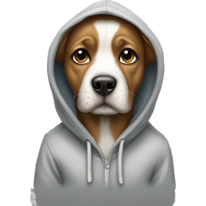 Dog wearing a hoodie emoji