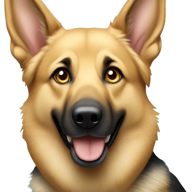 Yellow german shepherd mix dog with blue eyes emoji
