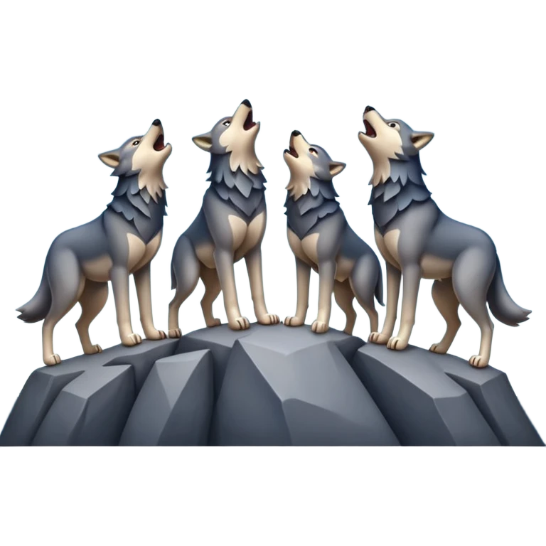 Wolf pack howling in different directions  emoji