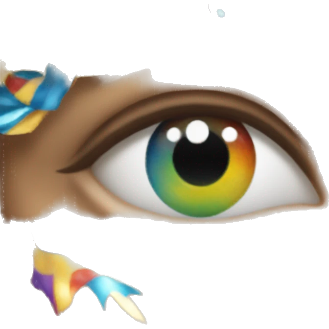 reflection of carnival through an eye emoji