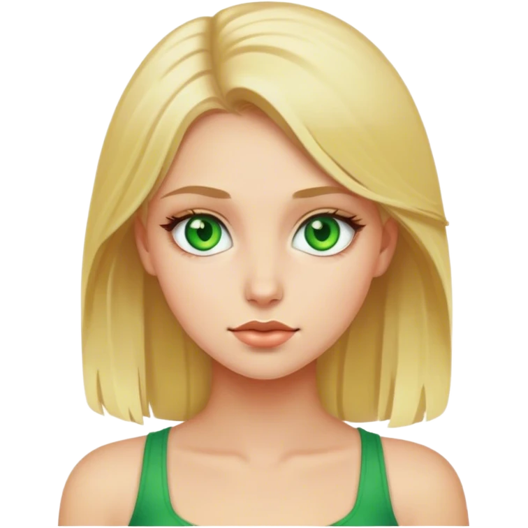 Blonde girl with greeneyes emoji