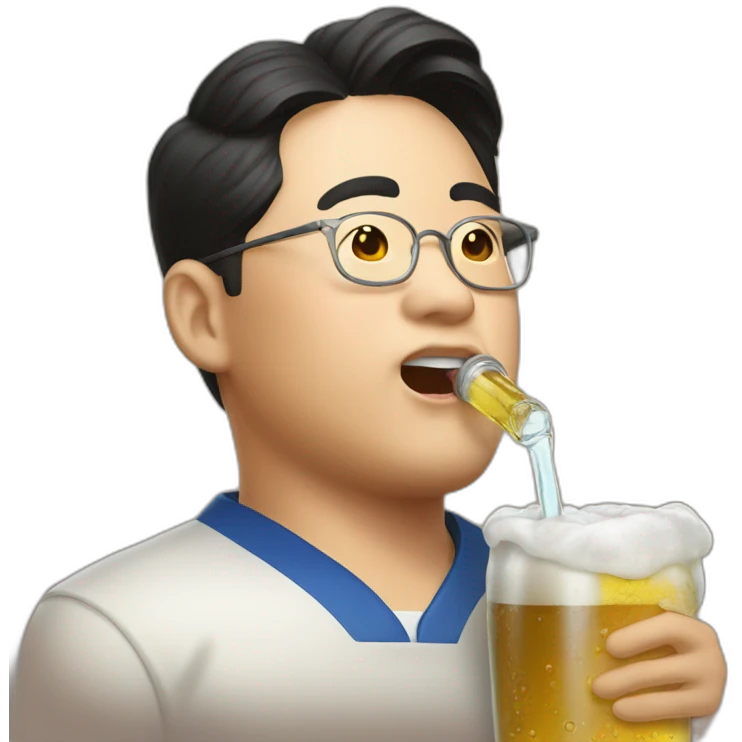 kim jung hun drink a beer emoji