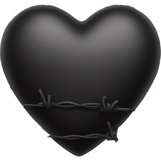 black heart with black barbed wire on outside of it  emoji