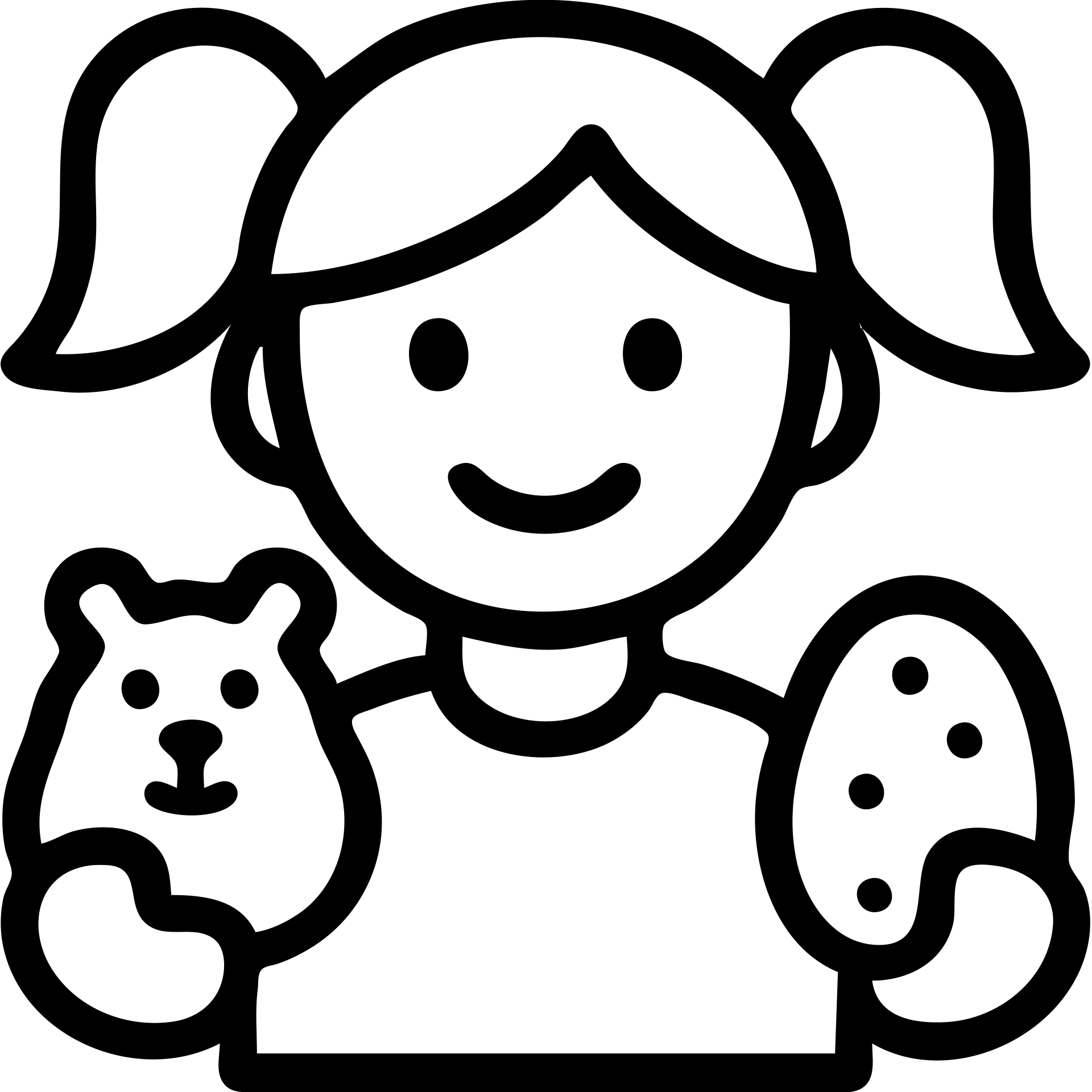 Outlined icon style of a girl with two ponytails holding a hamster and a potato, minimal color emoji